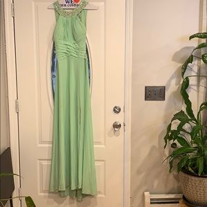 Jeweled mint green gown